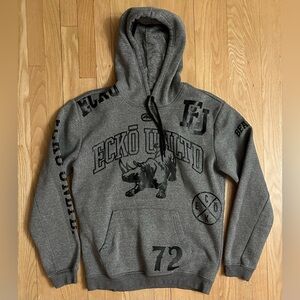 Ecko Unlimited Charcoal Hoodie with Black Accents